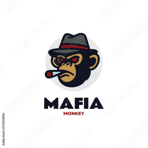 Mascot Mafia Monkey Logo Design