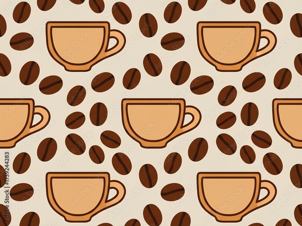 Obraz premium seamless pattern with coffee cups
