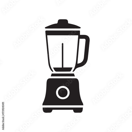 A black silhouette of a kitchen blender