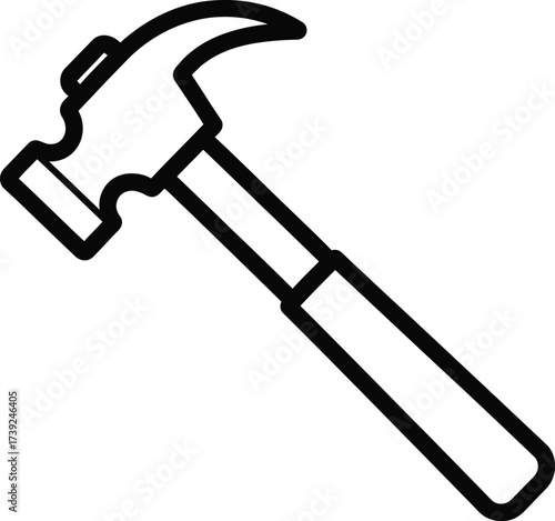Vector art of hammer for construction and carpentry