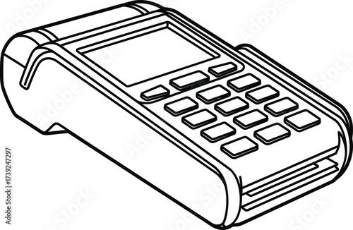Vector art of card payment terminal outline