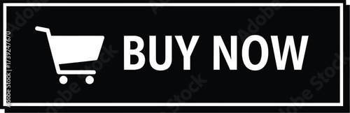 Vector art of buy now button with shopping cart