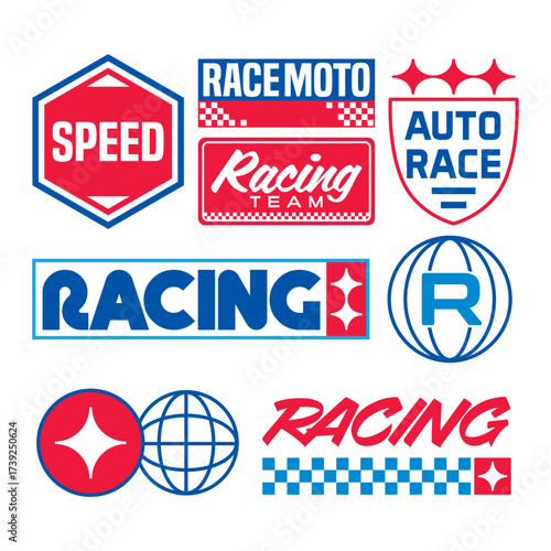 streetwear auto racing logo idea for a clothing brand. Design vector typography for decal auto and t-shirt streetwear clothing y2k style