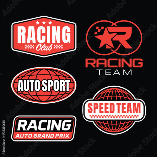 streetwear auto racing logo idea for a clothing brand. Design vector typography for decal auto and t-shirt streetwear clothing y2k style