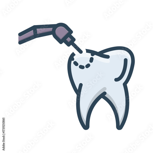 Vector color shadow icon for Teeth filling