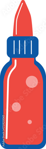 Modern Flat Design Red Blue Dropper Bottle ink