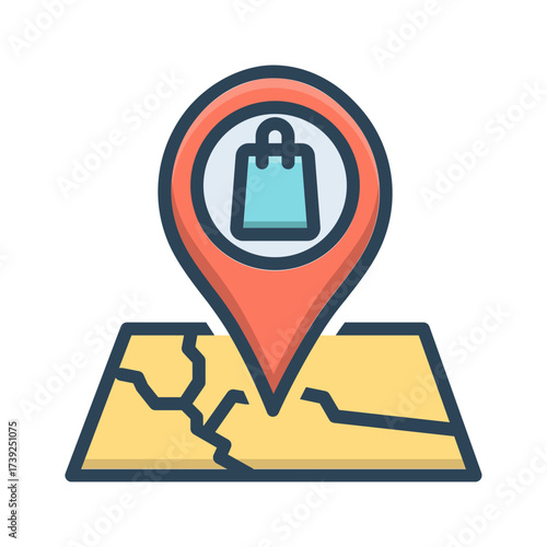 Vector color shadow icon for Local shop