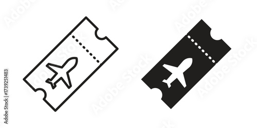 Airline ticket icon simple vector symbol