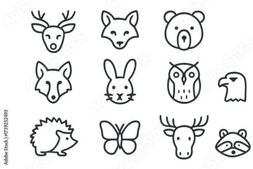 set of funny animals