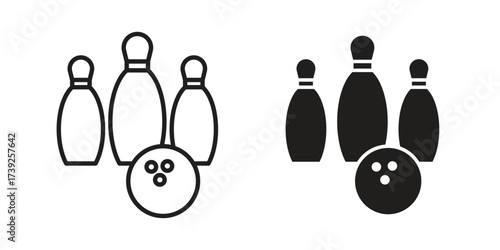 Bowling icon simple vector symbol