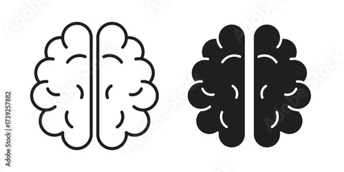 Brain icon simple vector symbol