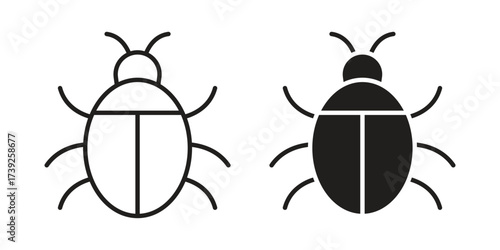 Bug icon simple vector symbol