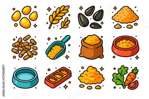 Chicken Feed Icons.