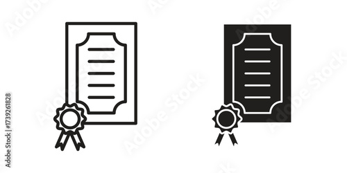 Certificate icon simple vector symbol