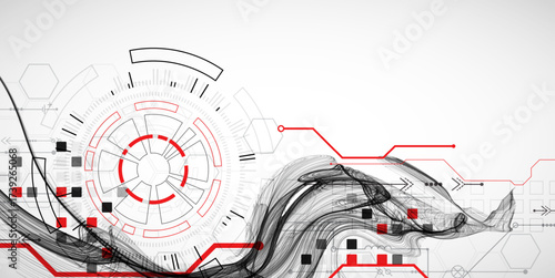 The abstract wave art background. Template for science and technology presentation. Vector.