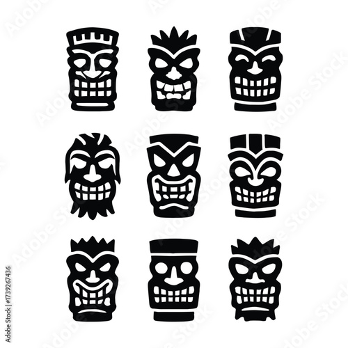 Polynesian Masks Collection Traditional Oceanic Art & Cultural Symbols