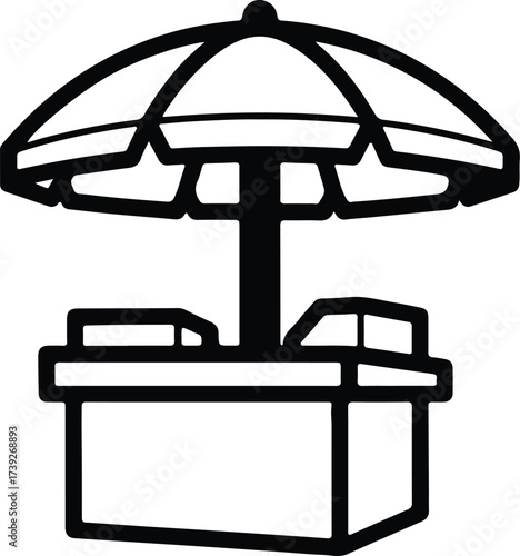 Vector silhouette carousel fairground ride amusement park illustration