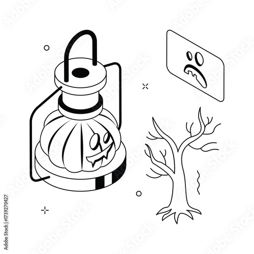 Take your hands on this amazing illustration of halloween lantern