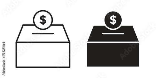 Donation box icon simple vector symbol