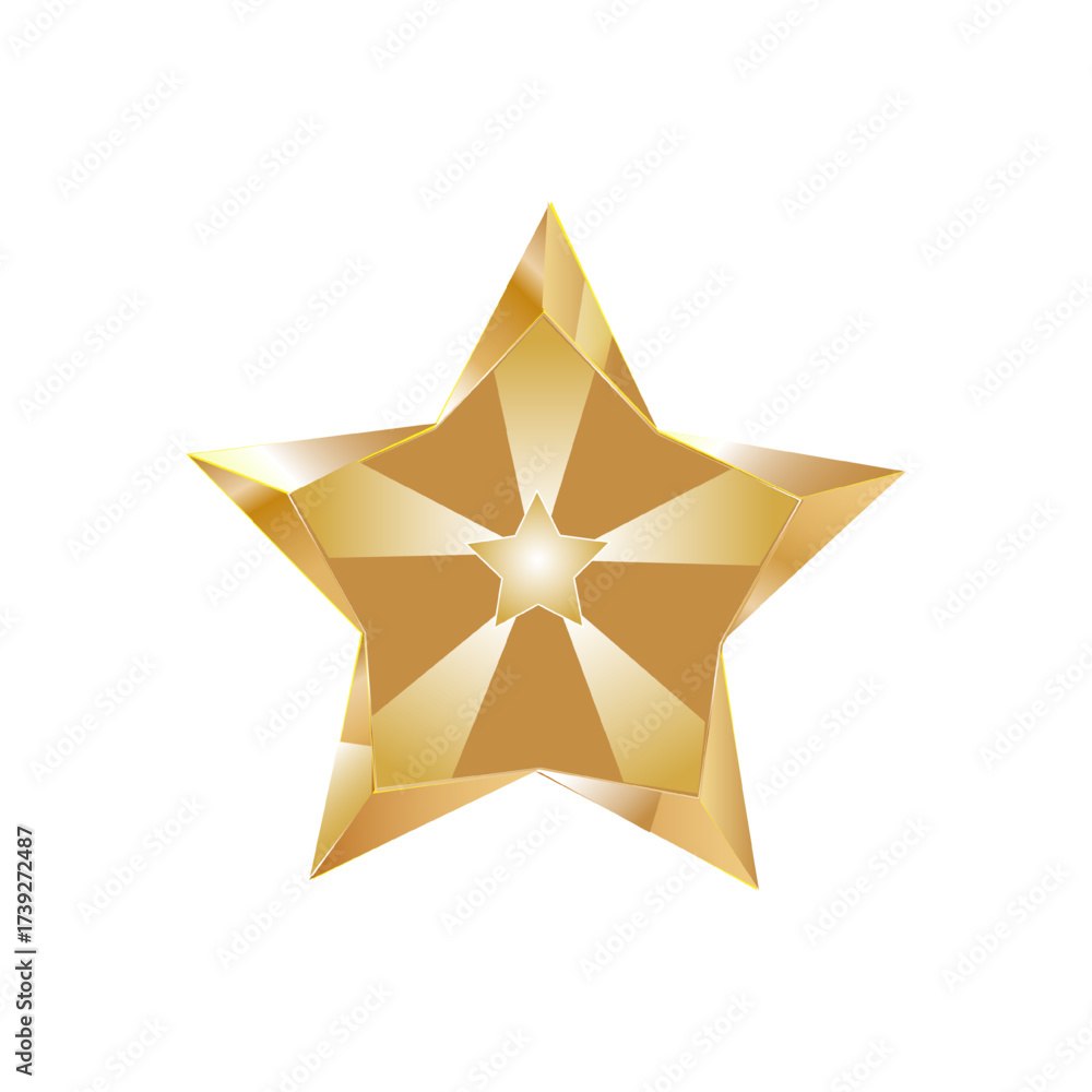 Obraz premium Golden star illustration, quality mark, high-class product mark, competitive products, or services mark, vector illustrations. Used for the quality of different businesses, websites, or in real life. 