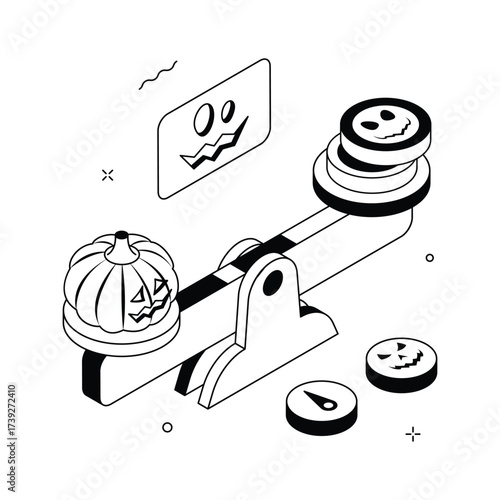 Get this amazing isometric illustration of balance scale, concept illustration