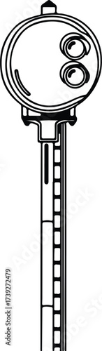 Vector silhouette vintage lorgnette opera glasses monocle illustration