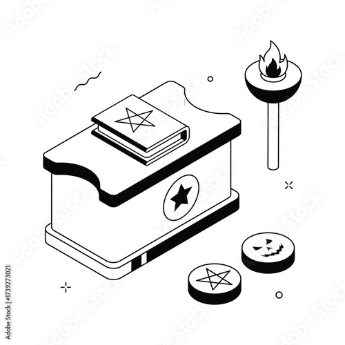 Have a look at this amazing icon of magic table in modern style