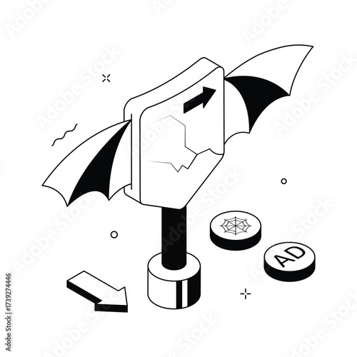 Get this amazing illustration of halloween spooky board in modern style