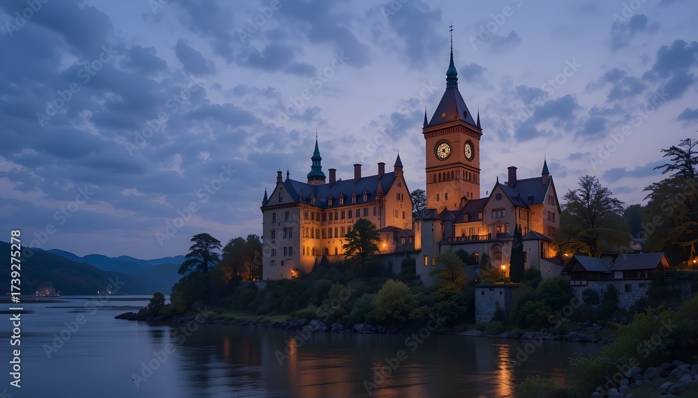 Fototapeta premium Castle in the evening