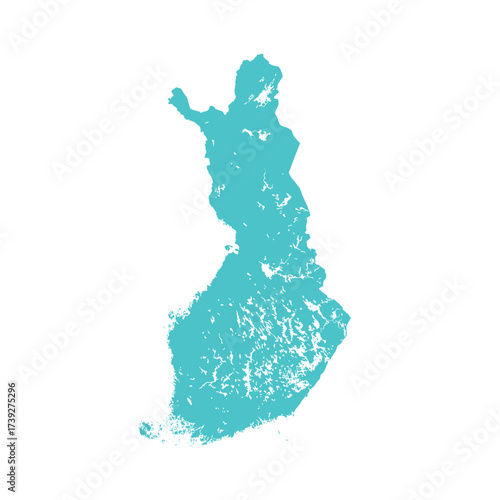 Map of Finland, sign silhouette. World Map Globe. Vector Illustration isolated on white background. Europe continent.
