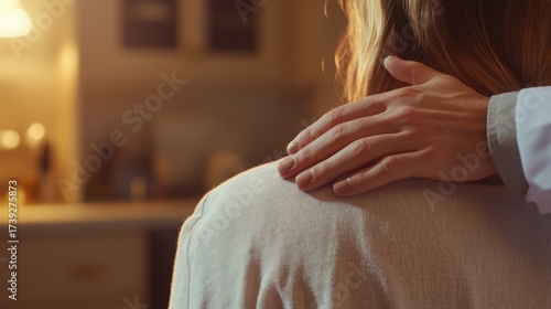 Hand on Shoulder Offering Comfort – Symbol of Emotional Support and Compassionate Care