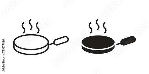 Frying pan icon simple vector symbol