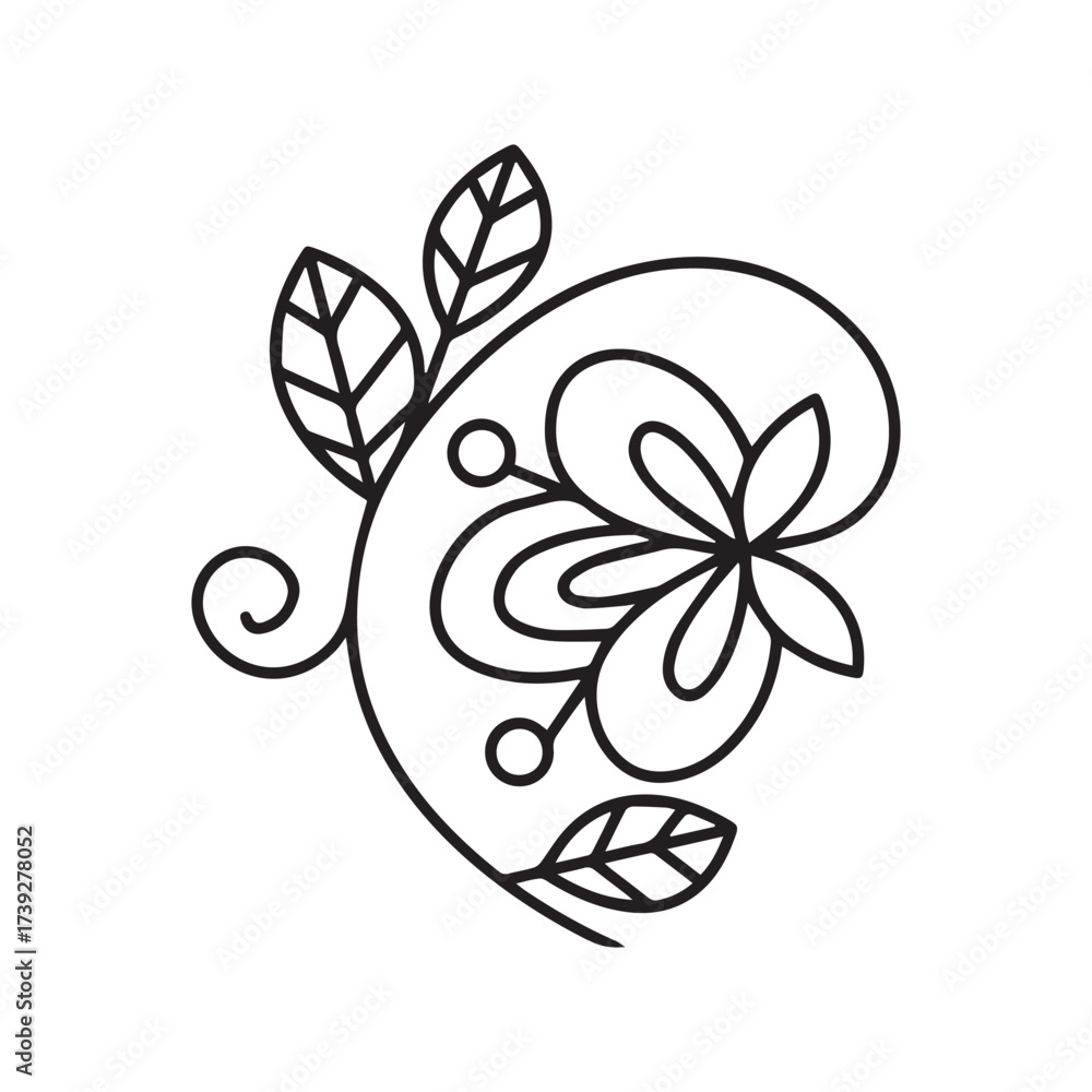 Fototapeta premium Minimalist Curve Botanical Art