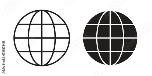 Globe icon simple vector symbol