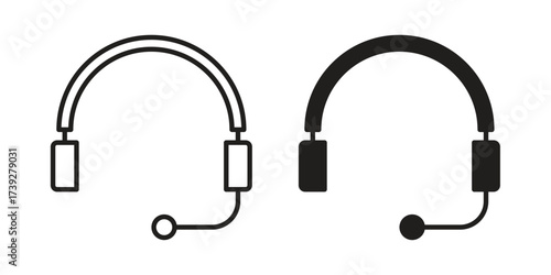 Headphone icon simple vector symbol