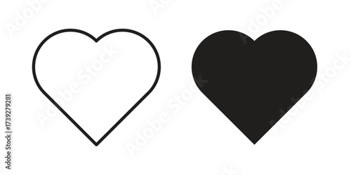 Heart icon simple vector symbol