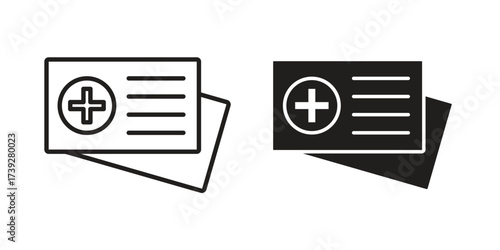 Insurance card icon simple vector symbol