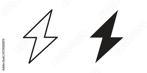 Lightning icon simple vector symbol