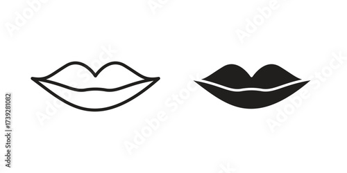 Lips icon simple vector symbol