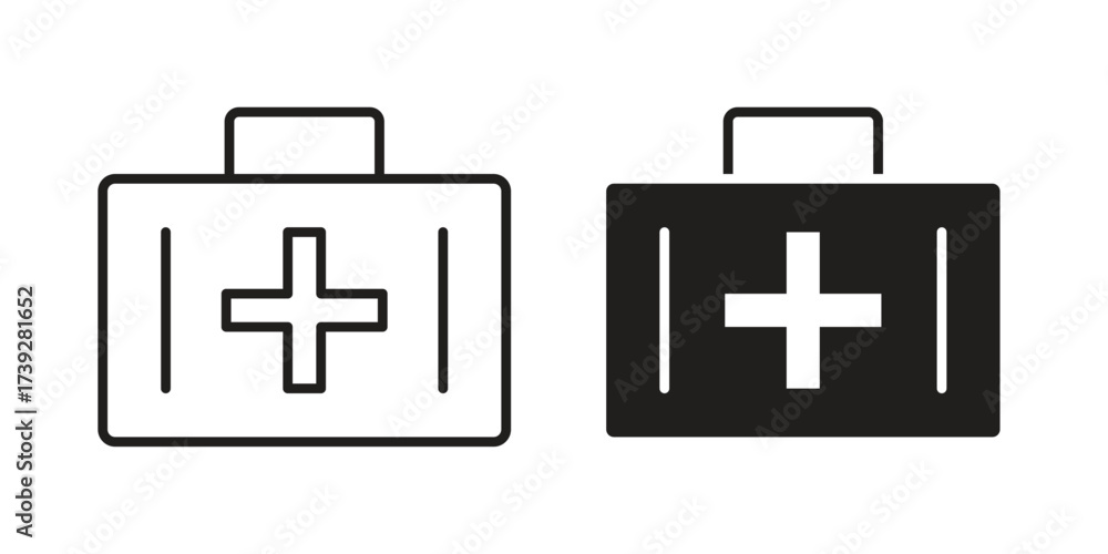 Obraz premium Medical kit icon simple vector symbol