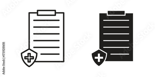 Medical insurance icon simple vector symbol