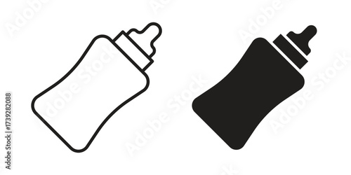 Milk bottle icon simple vector symbol
