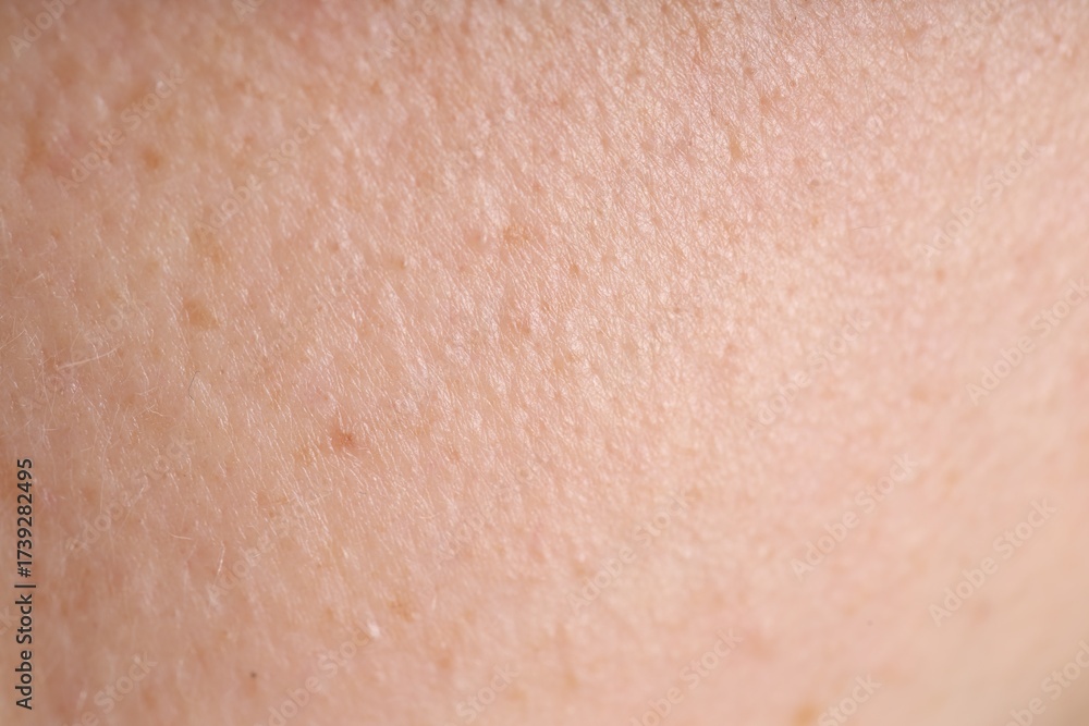 Fototapeta premium Texture of normal skin as background, closeup