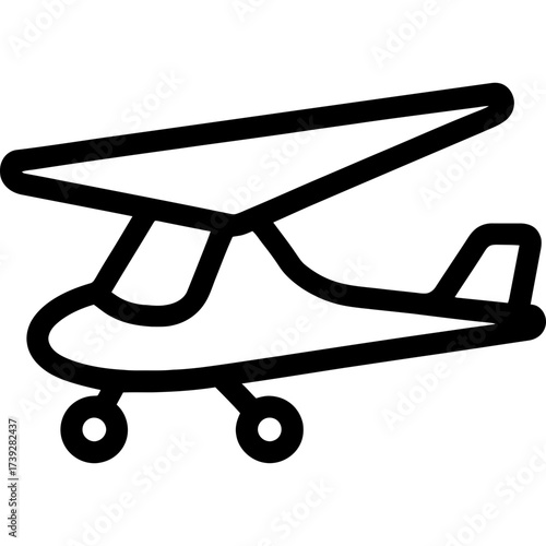 Minimalistic ultralight aircraft icon