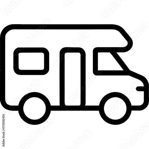 Minimalistic campervan icon design
