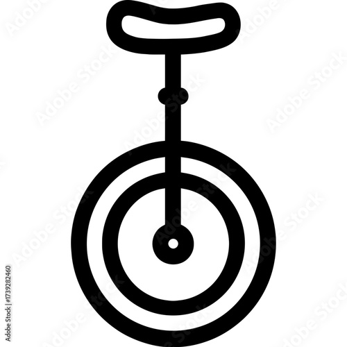 Minimalistic unicycle icon with clean lines