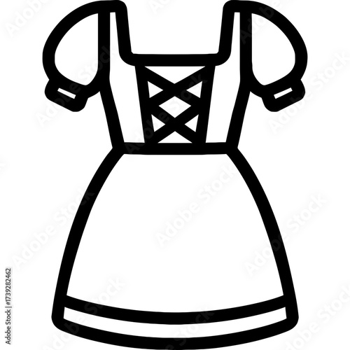 Minimalistic dirndl icon with clean line art