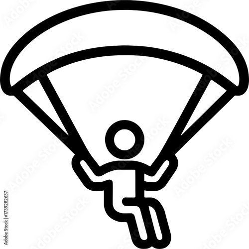 Minimalistic paraglider icon design