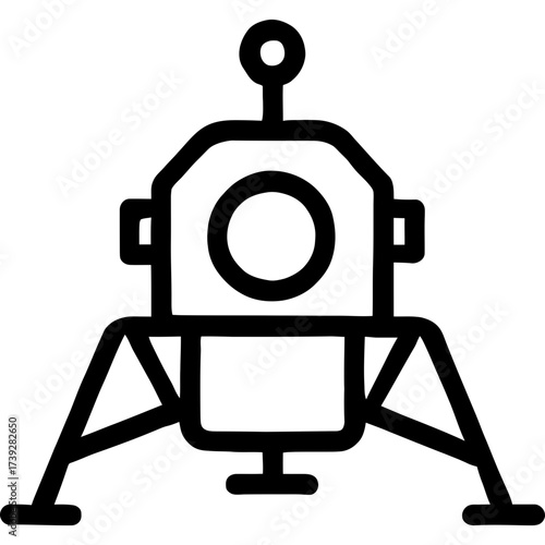 Minimalistic lunar lander icon