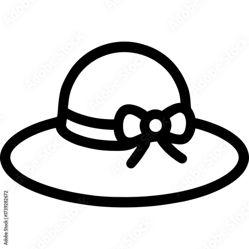 Minimalistic sun hat icon